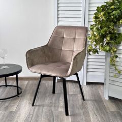 Стул MAVERICK 360 град. поворот. BLUVEL-40 BEIGE/ черный каркас, М-City в Губахе - gubaha.mebel24.online | фото 5