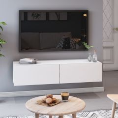 Тумба Подвесная 3 (белый/белый /белый лакобель) в Губахе - gubaha.mebel24.online | фото