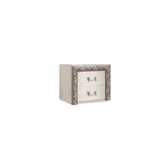 Тумба прикроватная (2 ящика) Тиффани Premium слоновая кость/серебро (ТФТП-2(П) в Губахе - gubaha.mebel24.online | фото