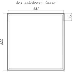 Зеркало Corsica 600х600 black без подсветки Sansa (SB1064Z) в Губахе - gubaha.mebel24.online | фото 4