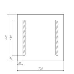 Зеркало Good Light 2-70 с подсветкой Домино (GL7012Z) в Губахе - gubaha.mebel24.online | фото 6