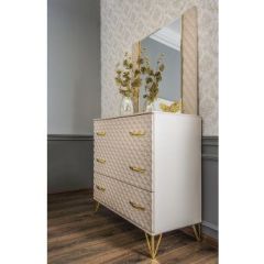 Зеркало ППУ Lara (бежевый глянец) в Губахе - gubaha.mebel24.online | фото 3