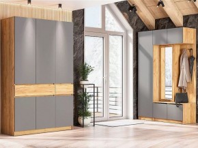 АВИНЬОН Прихожая Пенал (Дуб Крафт золотой/Графит серый) в Губахе - gubaha.mebel24.online | фото 4