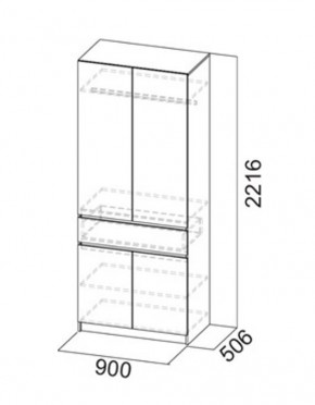 АВИНЬОН Прихожая Шкаф 2-х створчатый с ящиком в Губахе - gubaha.mebel24.online | фото 3