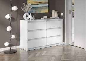 АЙДЕН КМ06-1200 Комод 6 ящиков (белый) в Губахе - gubaha.mebel24.online | фото