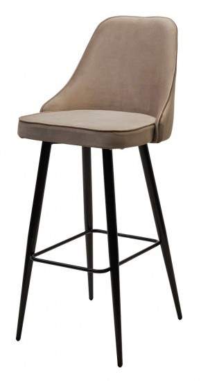 Барный стул NEPAL-BAR БЕЖЕВЫЙ #5, велюр/ черный каркас (H=78cm) М-City в Губахе - gubaha.mebel24.online | фото 4