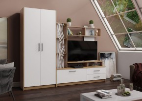 ДАРЬЯ Гостиная (Дуб Вотан/Белый глянец) в Губахе - gubaha.mebel24.online | фото