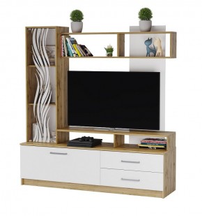 ДАРЬЯ Гостиная (Дуб Вотан/Белый глянец) в Губахе - gubaha.mebel24.online | фото 4