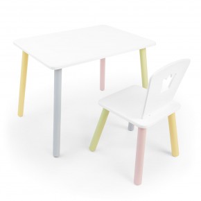 Детский комплект стол и стул «Корона» Rolti Baby (белый/цветной, массив березы/мдф) в Губахе - gubaha.mebel24.online | фото