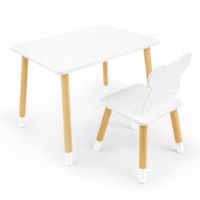 Детский комплект стол и стул «Мишка» Rolti Baby (белый/береза, массив березы/мдф) в Губахе - gubaha.mebel24.online | фото
