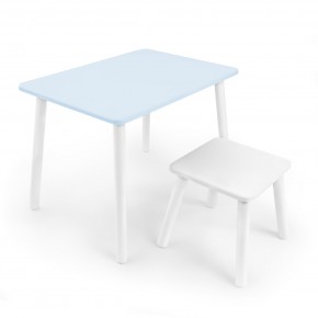 Детский комплект стол и табурет Rolti Baby (голубая столешница/белое сиденье/белые ножки) в Губахе - gubaha.mebel24.online | фото