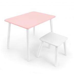 Детский комплект стол и табурет Rolti Baby (розовая столешница/белое сиденье/белые ножки) в Губахе - gubaha.mebel24.online | фото 1