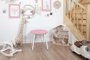 Детский стол круглый Rolti Baby (розовый/белый, массив березы/мдф) в Губахе - gubaha.mebel24.online | фото