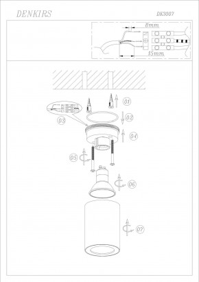 DK3007-WH Накладной светильник влагозащ., IP 44, 15 Вт, GU10, белый, алюминий в Губахе - gubaha.mebel24.online | фото 4