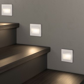 DK3050-WH Светильник встраиваемый в стену, IP 20, LED 3000, 1 Вт, белый, пластик в Губахе - gubaha.mebel24.online | фото 6