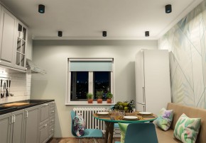 DK3090-BK+CY Светильник накладной IP 20, 10 Вт, GU5.3, LED, черный/голубой, пластик в Губахе - gubaha.mebel24.online | фото 2