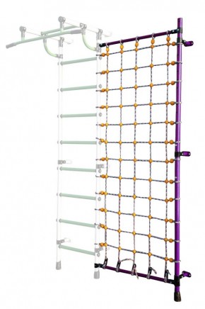 Дополнительная стойка к пристенному ДСК с сеткой для лазания, цв. фиолетовый в Губахе - gubaha.mebel24.online | фото