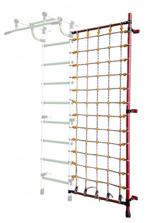 Дополнительная стойка к пристенному ДСК с сеткой для лазания, цв. красный в Губахе - gubaha.mebel24.online | фото
