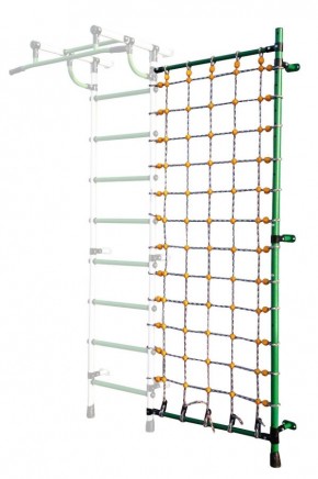 Дополнительная стойка к пристенному ДСК с сеткой для лазания, цв. зеленый в Губахе - gubaha.mebel24.online | фото