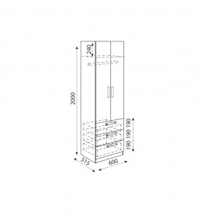 Дуглас (подростковая) М04 Шкаф с ящиками в Губахе - gubaha.mebel24.online | фото 3