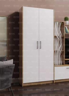 ДАРЬЯ Шкаф (Дуб Вотан/Белый глянец) гостиная в Губахе - gubaha.mebel24.online | фото 2
