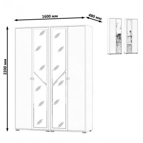 Камелия Шкаф 4-х створчатый, цвет дуб сонома, ШхГхВ 160х48х220 см., универсальная сборка, можно использовать как два отдельных шкафа в Губахе - gubaha.mebel24.online | фото 4