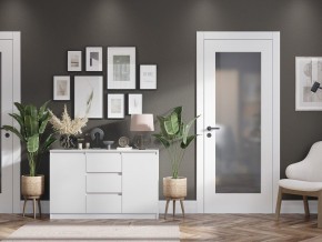 Комод 2-ств. с 3 ящиками "Бьянко" (Белый лофт) в Губахе - gubaha.mebel24.online | фото 2