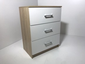 Комод 3 ящика (дуб сонома/белый) в Губахе - gubaha.mebel24.online | фото