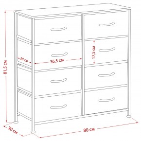 Комод Leset Линкс 8 ящ. (к/з), Каркас Белый, ящики Белые в Губахе - gubaha.mebel24.online | фото 8