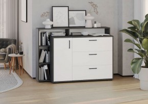 Комод с дверкой и тремя ящиками (графит/белый) в Губахе - gubaha.mebel24.online | фото 3