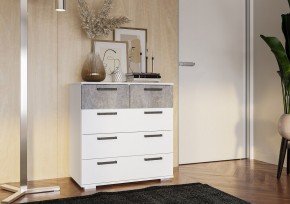 Комод Стандарт-5 NEW (белый/цемент светлый) в Губахе - gubaha.mebel24.online | фото 3