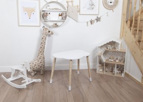 Комплект детский стол ОБЛАЧКО и стул ЗВЕЗДА ROLTI Baby (белая столешница/белое сиденье/береза ножки) в Губахе - gubaha.mebel24.online | фото
