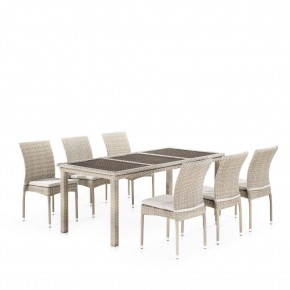 Комплект плетеной мебели T365/Y380C-W85 Latte (6+1) + подушки в Губахе - gubaha.mebel24.online | фото 1