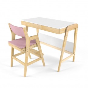 Комплект растущий стол и стул с чехлом 38 попугаев «Вуди» (Белый, Береза, Розовый) в Губахе - gubaha.mebel24.online | фото