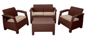 Комплект уличной мебели Yalta Premium Terrace Set (Ялта) шоколадый (+подушки под спину) в Губахе - gubaha.mebel24.online | фото