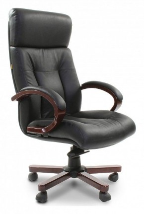 Кресло для руководителя Chairman 421 черный/орех темный, черный в Губахе - gubaha.mebel24.online | фото