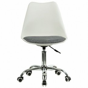 Кресло стул BRABIX "Eames MG-310 CH", хром, пластик белый, ткань серая, 532924 в Губахе - gubaha.mebel24.online | фото 1