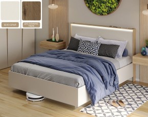 Кровать (Бело-серый U775 ST9/Дуб Галифакс Табак) 1400 в Губахе - gubaha.mebel24.online | фото