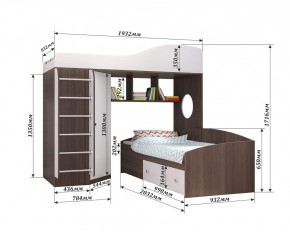 Кровать-чердак Кадет 2 с металлической лестницей в Губахе - gubaha.mebel24.online | фото 2