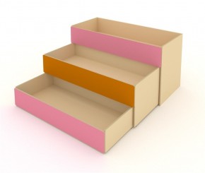 Кровать детская 3-х уровневая КД-3 Оранжевый/Розовый (ЛДСП) в Губахе - gubaha.mebel24.online | фото