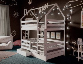 Кровать-домик двухъярусная 80*160 Белый в Губахе - gubaha.mebel24.online | фото