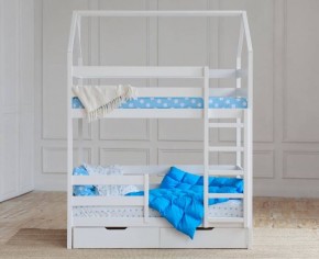 Кровать-домик двухъярусная 80*160 Белый в Губахе - gubaha.mebel24.online | фото 5
