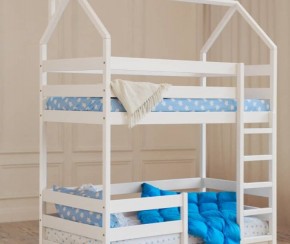 Кровать-домик двухъярусная 80*160 Белый в Губахе - gubaha.mebel24.online | фото 6