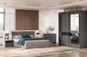 Кровать двойная №4 с основанием (Серый) в Губахе - gubaha.mebel24.online | фото 3