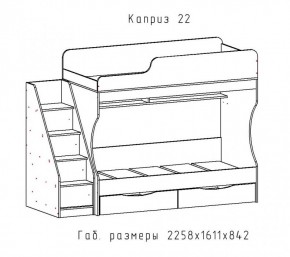 КАПРИЗ-22 Кровать двухъярусная 800 настил ЛДСП в Губахе - gubaha.mebel24.online | фото 2