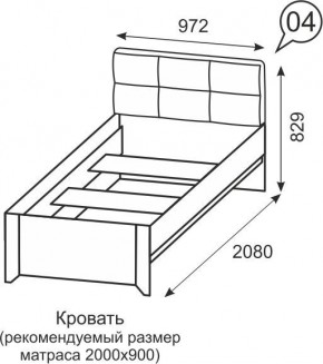 Кровать одинарная 900 Твист 04 в Губахе - gubaha.mebel24.online | фото 2