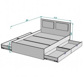 Кровать Ольга L35 (1400) 4 ящика в Губахе - gubaha.mebel24.online | фото 2