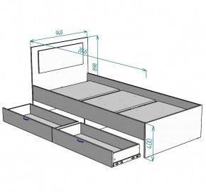 Кровать Ольга L48 (900) 2 ящика в Губахе - gubaha.mebel24.online | фото 2