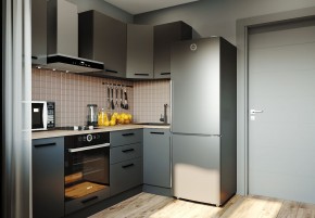 Кухня угловая Антрацит 2200х1000 (Стол. 38мм) в Губахе - gubaha.mebel24.online | фото 1