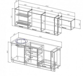 Кухонный гарнитур Антрацит 2550 (Стол. 38мм) в Губахе - gubaha.mebel24.online | фото 3